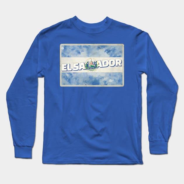 El Salvador Vintage style retro souvenir Long Sleeve T-Shirt by DesignerPropo